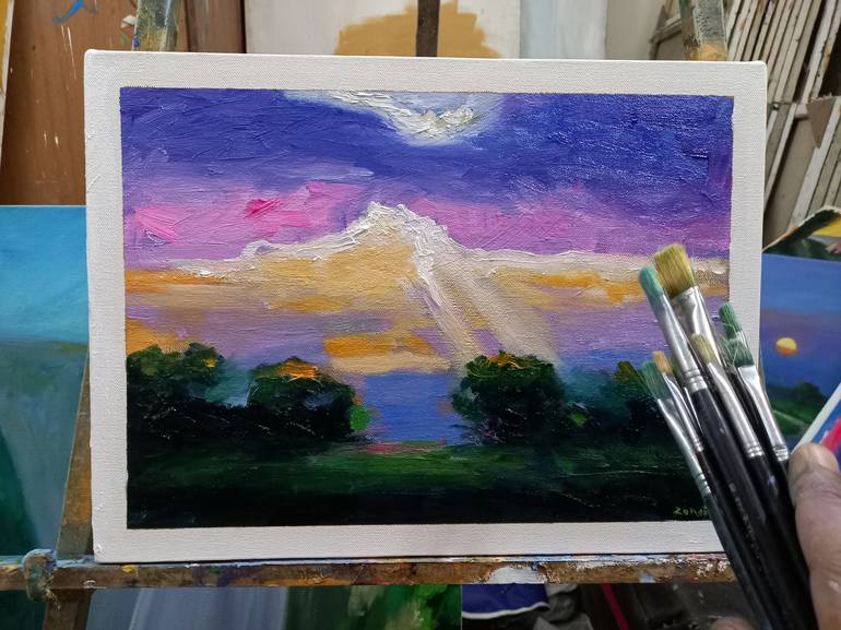 Original Abstract Expressionism Landscape Painting by Zohaib Ahmed