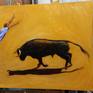 Escape , its a moment i painted when men try to escape from the bull head, this painting is a part of my on going series "Bull in Spain" , Oil Painting on Stretch canvas, easy to hang on wall

all artworks will be sent with a certificate of authenticity