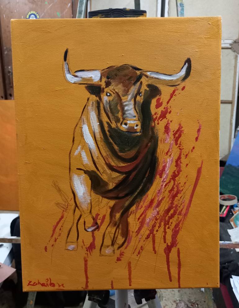 Original Abstract Expressionism Animal Painting by zohaib ahmed