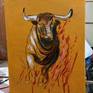 Blood, its a description of cruelty face by bull in Spain bull fighting festival, this painting is a part of my on going series with title "Bull in the Ring" , Oil Painting on Stretch canvas, easy to hang on wall

all artworks will be sent with a certificate of authenticity