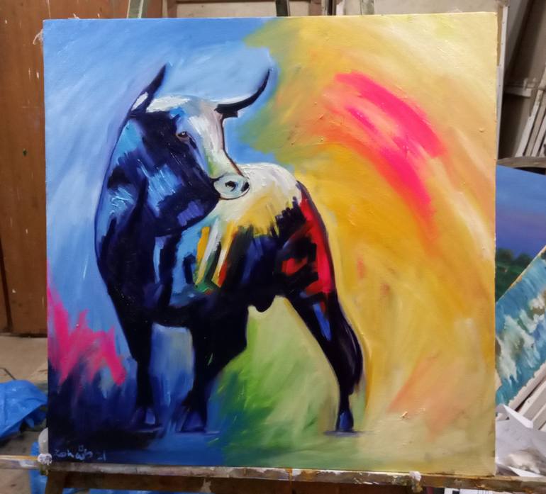 Original Figurative Animal Painting by zohaib ahmed