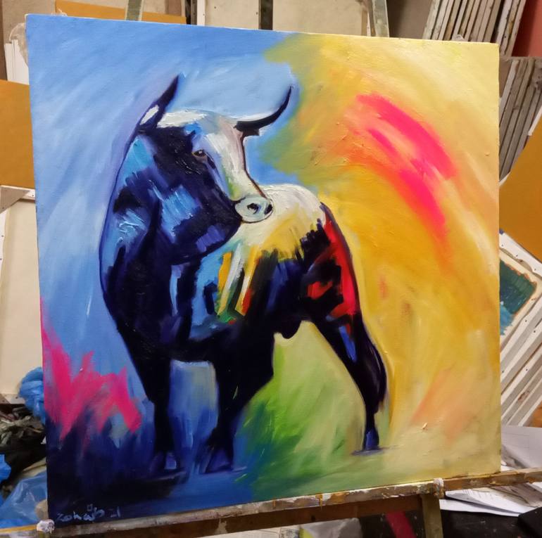 Original Figurative Animal Painting by zohaib ahmed