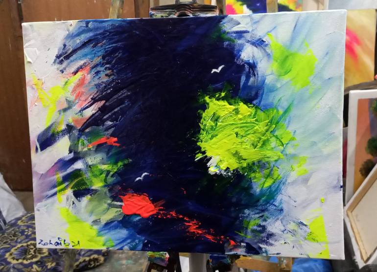 Original Abstract Expressionism Abstract Painting by zohaib ahmed