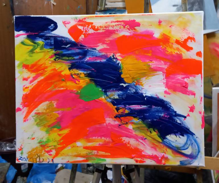 Original Abstract Expressionism Abstract Painting by Zohaib Ahmed