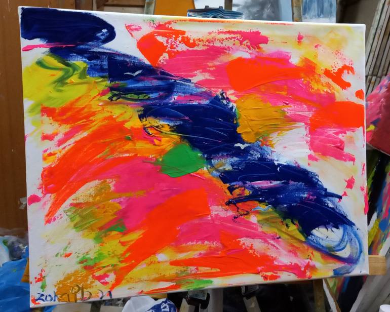 Original Abstract Expressionism Abstract Painting by Zohaib Ahmed