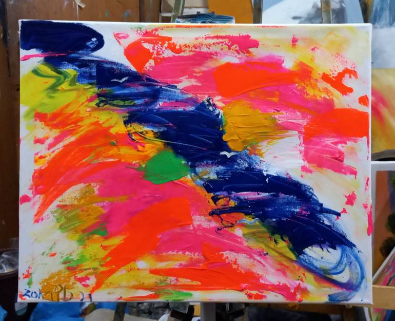Original Abstract Expressionism Abstract Painting by Zohaib Ahmed