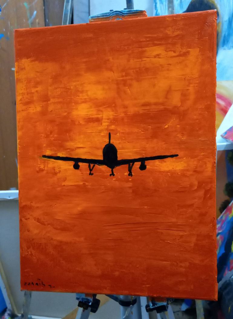 Original Abstract Aeroplane Painting by zohaib ahmed