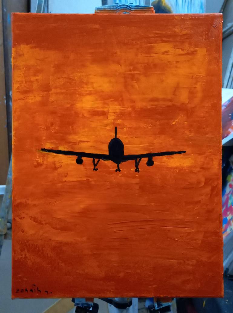 Original Abstract Aeroplane Painting by zohaib ahmed