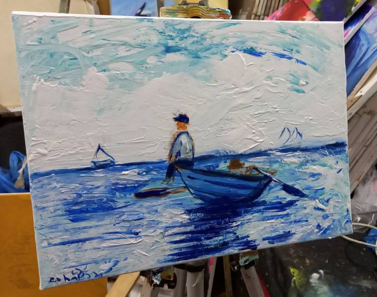 Original Abstract Boat Painting by zohaib ahmed