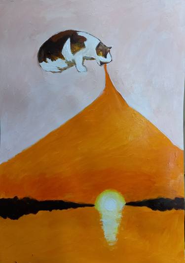 Print of Cats Paintings by zohaib ahmed