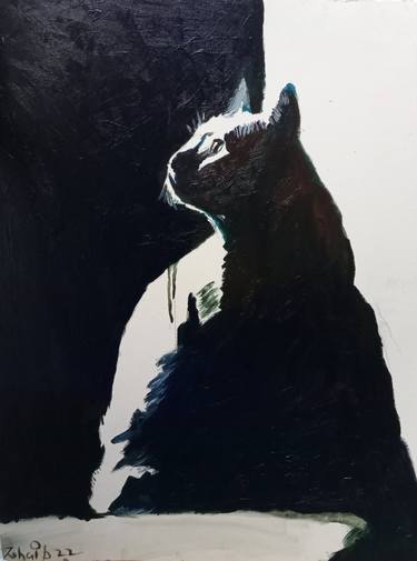 Original Cats Paintings by zohaib ahmed