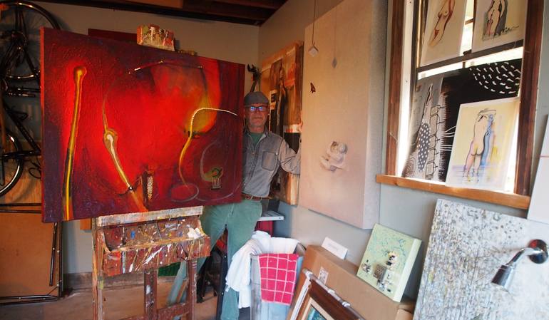 Original Art Nouveau Abstract Painting by X Harkrader