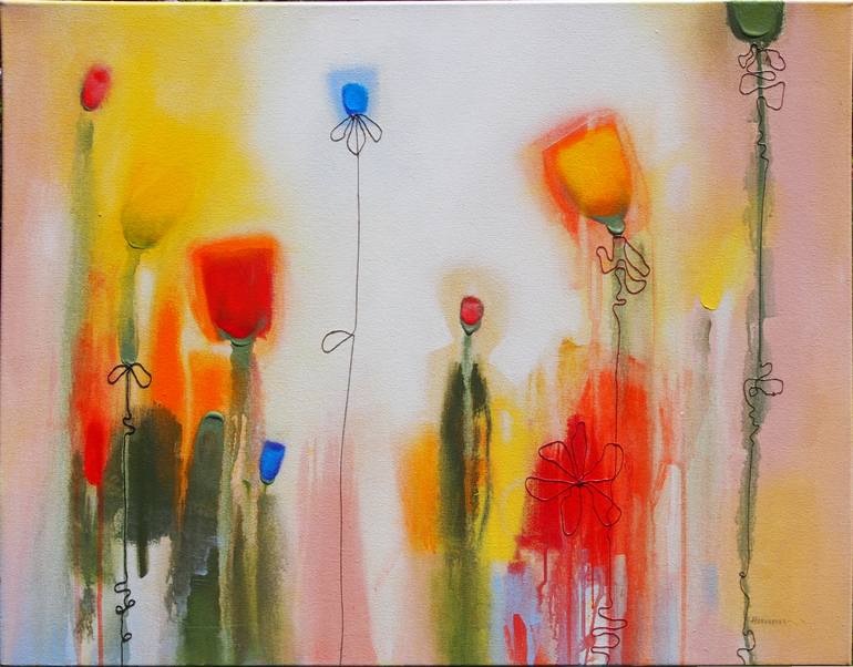 Original Expressionism Floral Painting by X Harkrader History