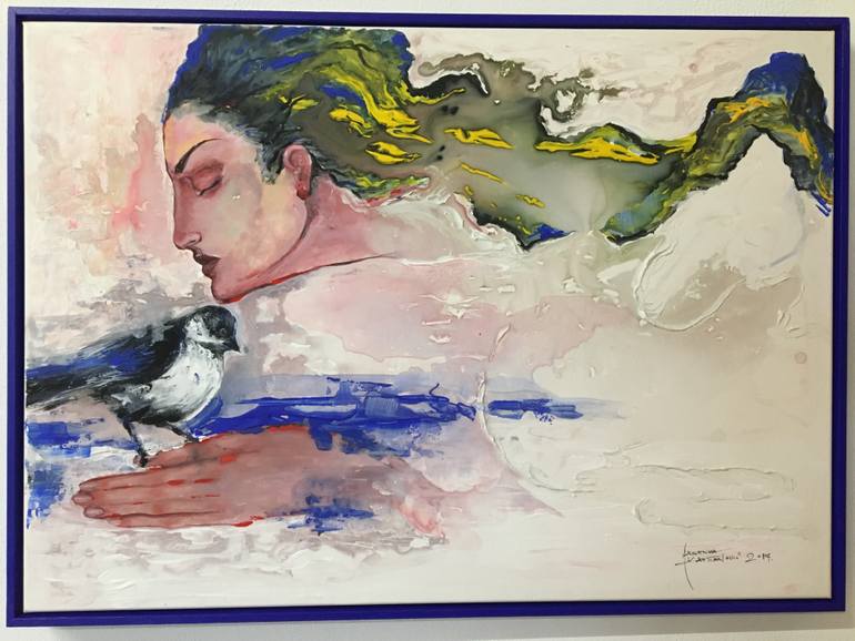 Original Abstract Expressionism Fantasy Painting by Jasenka Kapitanovic