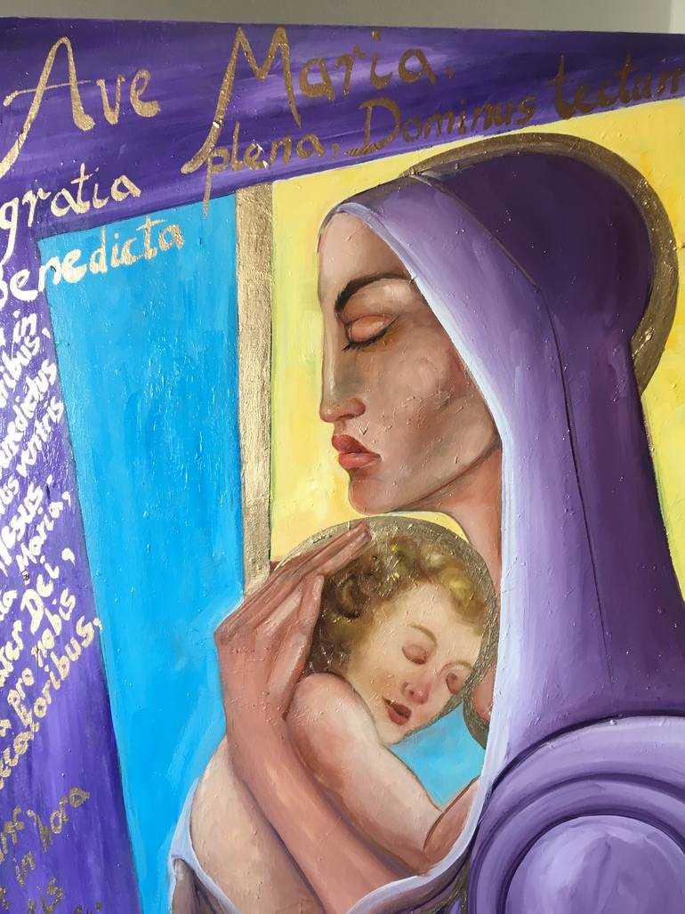 Original Art Deco Religion Painting by Jasenka Kapitanovic