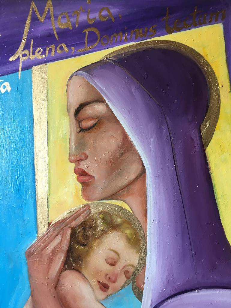 Original Art Deco Religion Painting by Jasenka Kapitanovic