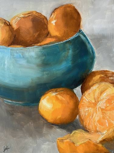 Oranges in Blue Bowl thumb