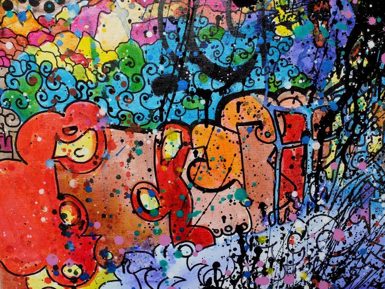 Original Street Art Abstract Painting by Virton Thierry