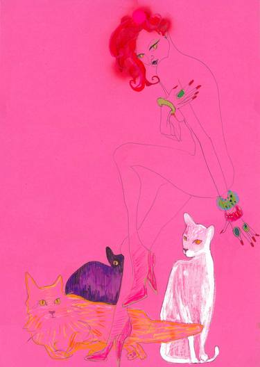 Print of Illustration Cats Drawings by Kirsty McKenzie