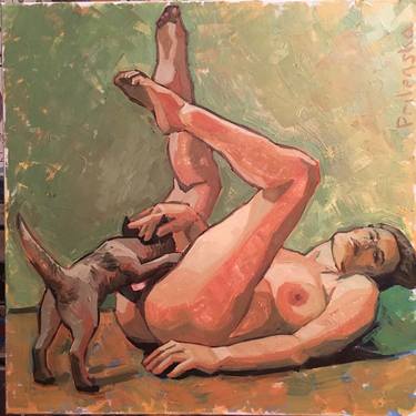 Original Figurative Erotic Paintings by Viktorija Prilenska