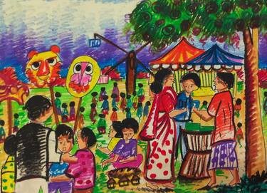 Print of Folk Popular culture Paintings by Adithya Mukul