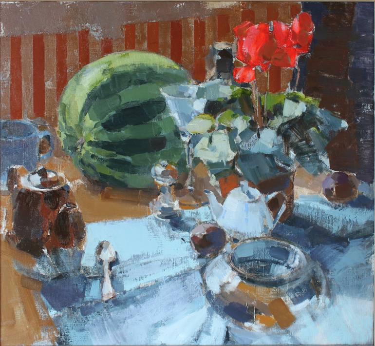 Still life with cyclamen Painting by Vadym Suvorov | Saatchi Art