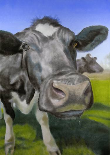 Print of Expressionism Cows Drawings by RJT Haynes