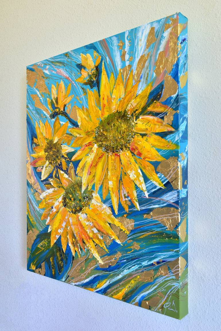 Original Abstract Floral Painting by Oksana Davyda
