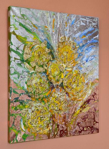Original Abstract Floral Paintings by Oksana Davyda