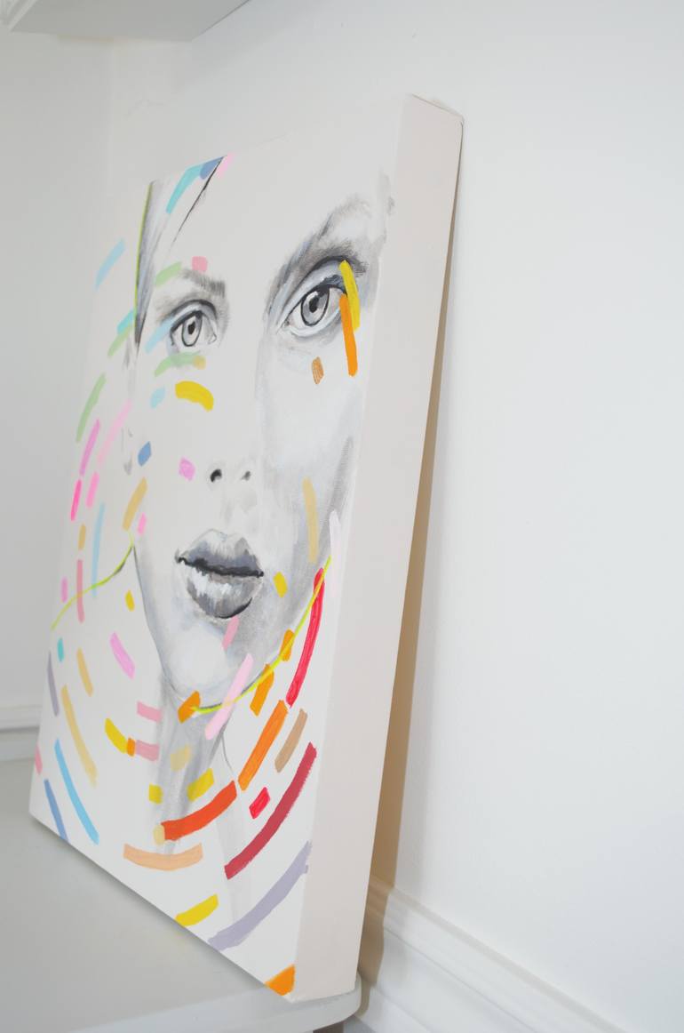 Original Pop Art Portrait Painting by Nadia NL