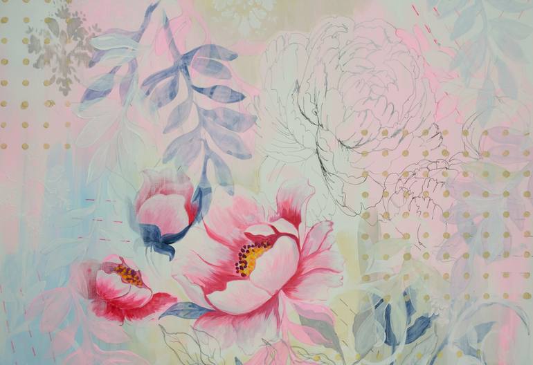 Original Floral Painting by Nadia NL