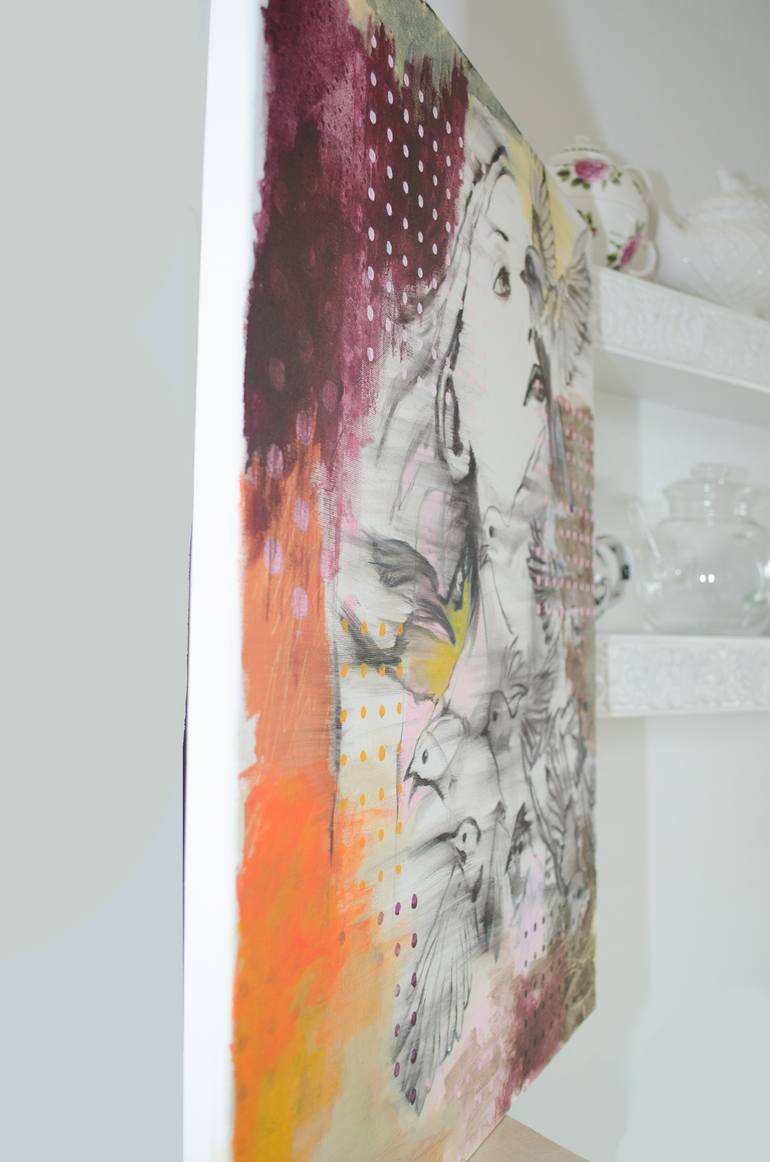 Original Expressionism Portrait Painting by Nadia NL