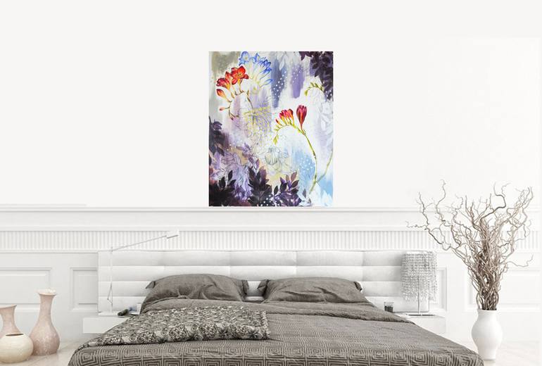 Original Expressionism Floral Painting by Nadia NL