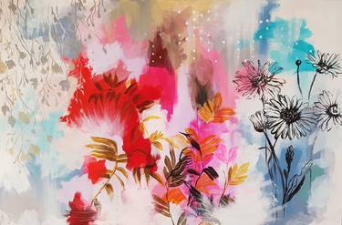 Original Modern Floral Paintings by Nadia NL