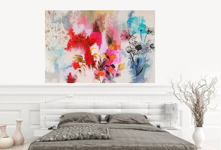 Original Expressionism Floral Painting by Nadia Nl