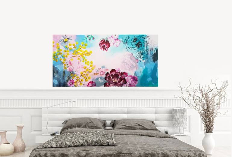 Original Floral Painting by Nadia NL