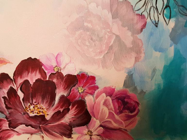 Original Floral Painting by Nadia NL