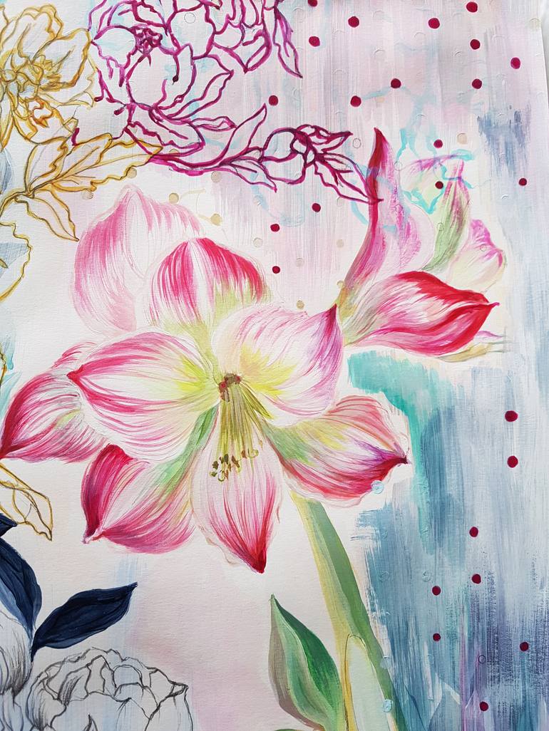 Original Figurative Floral Painting by Nadia NL