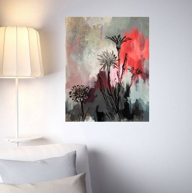 Original Floral Painting by Nadia NL