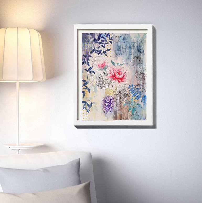 Original Floral Painting by Nadia NL