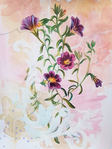 Original Modern Floral Paintings by Nadia NL