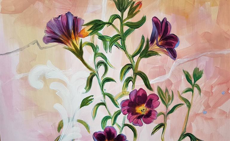 Original Floral Painting by Nadia NL