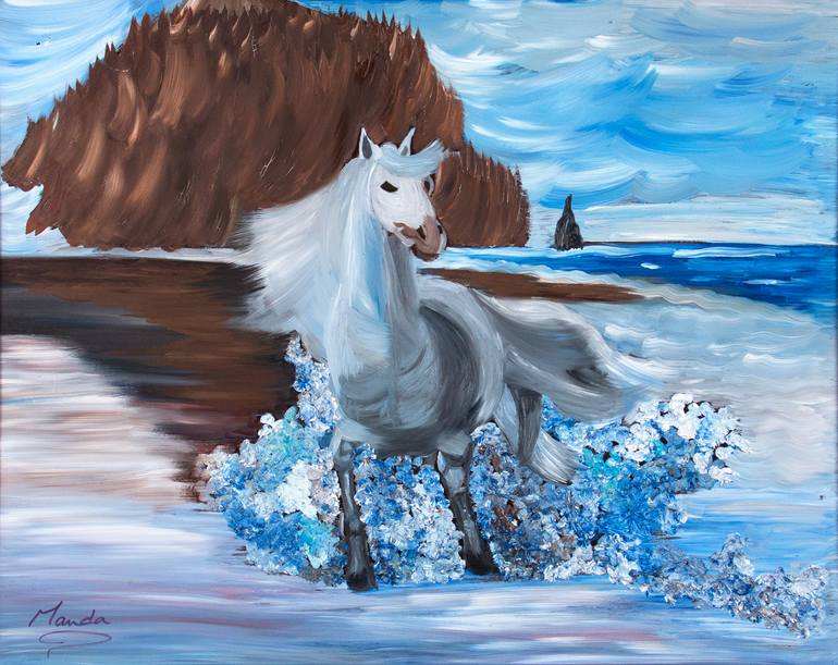 Original Expressionism Animal Painting by Manda Shahbazi