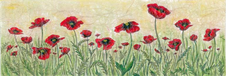 Red Poppies In The Field Drawing By Angie Spears Saatchi Art