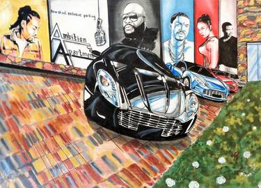 Original Fine Art Automobile Paintings by Oliver Martin Okoth