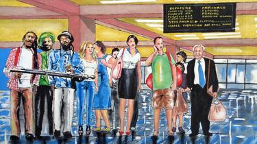 Print of People Paintings by Oliver Martin Okoth