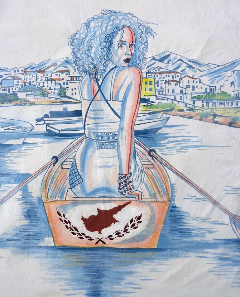 Original Conceptual Boat Painting by Oliver Martin Okoth