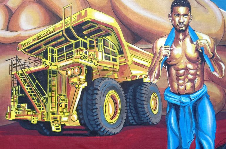 Original Conceptual Pop Culture/Celebrity Painting by Oliver Martin Okoth