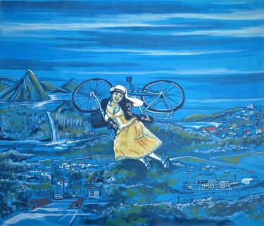 Print of Bicycle Paintings by Oliver Martin Okoth