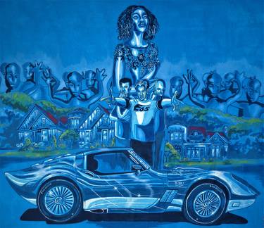 Print of Automobile Paintings by Oliver Martin Okoth